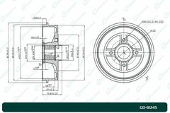 Барабан тормозной G-brake  GD-61245 с подшипником и кольцом ABS