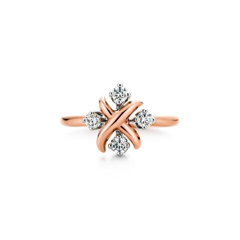 Кольцо из розового золота 18k с бриллиантами ,Tiffany 💎 Shlumberge ring Lynn. В наличии