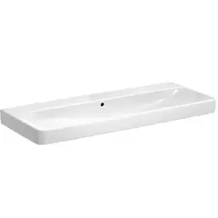Geberit Smyle 500.225.01.1 Раковина Square: B=120см, T=48см, Отверстие под смеситель=Без, Перелив=На виду, Белый фото