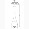 Gessi Goccia 33752#299 Верхний душ для потолочного крепления каплевидной формы, h=602мм, цвет: черный