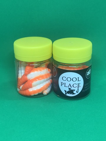 Форелевая силиконовая приманка COOL PLACE MAGGOT 1.6  цвет БЕЛО-КРАСНЫЙ СЫР продажа от 2 шт.