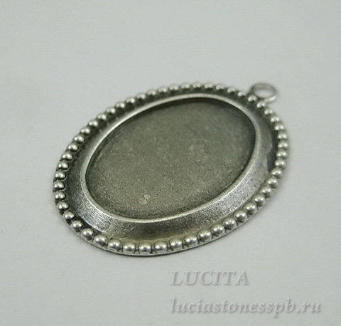 Сеттинг - основа - подвеска для камеи или кабошона 18х13 мм (оксид серебра) ()