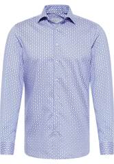 Сорочка мужская Eterna Slim Fit 4168-F170-14 с сине-голубым принтом