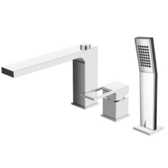 BelBagno Romano ROM-BVD-CRM Смеситель на борт ванны с ручным выдвижным душем, цвет: хром фото
