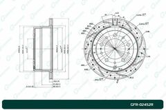 Диск тормозной перфорированный вентилируемый G-brake GFR-02452R правый