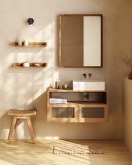 Тумба для ванной из массива тика Sabiela 86 x 45 см