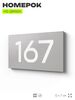 Номер на дверь 167, табличка на дверь для офиса, квартиры, кабинета, аудитории, склада, серый 120х70 мм, Айдентика Технолоджи