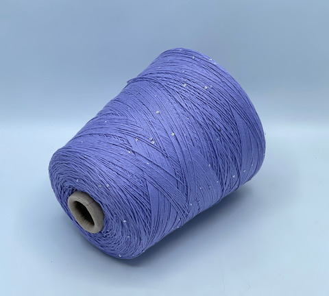 Бобинная пряжа, Cotone Paillettes, 450м, 97% Хлопок, 3% Полиэстер(пайетка), Лаванда. 40716