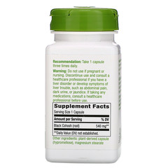 Nature's Way, Black Cohosh Root, 540 mg, 100 Vegan Capsules