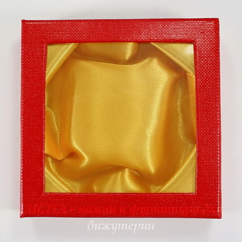 Подарочная коробочка (цвет - красный), 89х89х21 мм