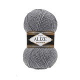 Пряжа Alize Lanagold 651 серо-белый меланж
