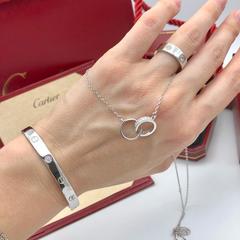 Серебряный браслет из коллекции LOVE без отвертки (замок защелка)
