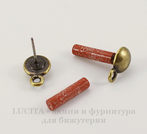 Пуссеты - гвоздики TierraCast "Купол" 11х8 мм (цвет-античная латунь)(без заглушек), пара