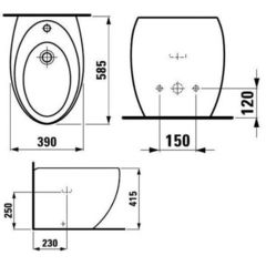 832971 БИДЕ НАПОЛЬНОЕ ALESSI-ONE