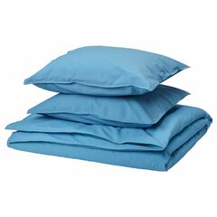 Комплект постельного белья IKEA ANGSLILJA (ЭНГСЛИЛЯ), Двуспальный, Синий, 240x220, 50x80 см