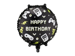 Шар-круг с джойстиками "С Днем Рождения" [Happy Birthday] (35см)