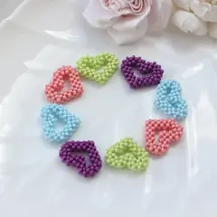 Подвеска Сердце плетёная из бисера, 23*19 мм, розовый, РК076