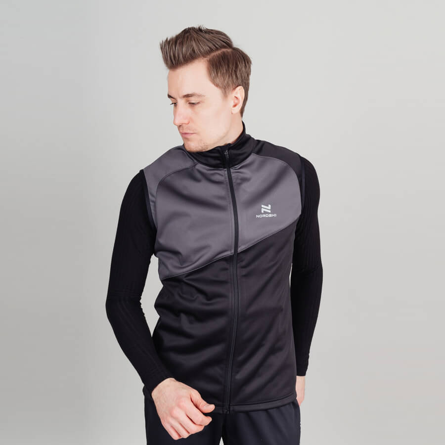 Лыжный жилет мужской Nordski Premium black-graphite