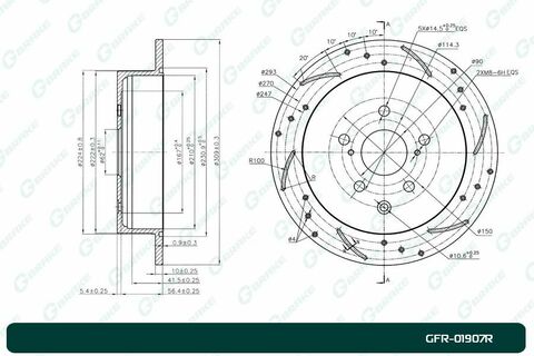 Диск тормозной перфорированный G-brake GFR-01907R правый
