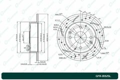 Диск тормозной перфорированный G-brake GFR-01325L левый