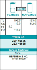 Гильза блока цилиндров TEIKIN LSF46655 (4шт/упак) не хонингованная