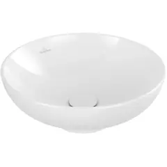 Villeroy&Boch Loop & Friends 4A460001 Раковина для установки на столешницу D=420 mm, TitanCeram, с переливом, нешлифованный, Альпийский белый фото