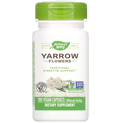 Nature's Way, Yarrow Flowers, 650 mg, 100 Vegan Capsules