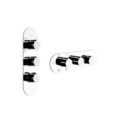Gessi Tondo 43072#031 Встраиваемый термостат для душа, с 5ю выходами и селектором, верт/гориз установка, (внешние части), цвет: хром