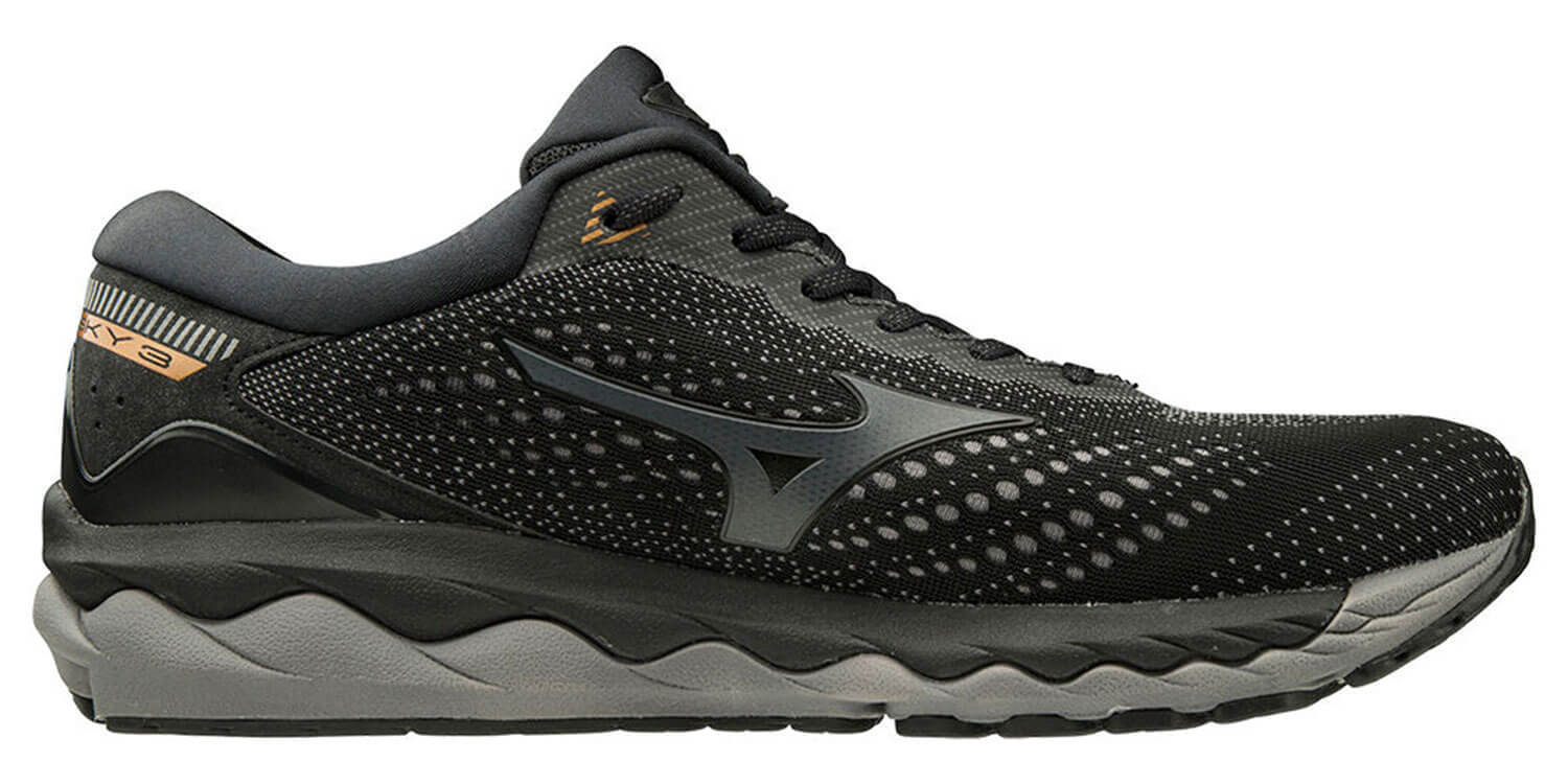 Mizuno Wave Sky 3 кроссовки для бега мужские черные (Распродажа)
