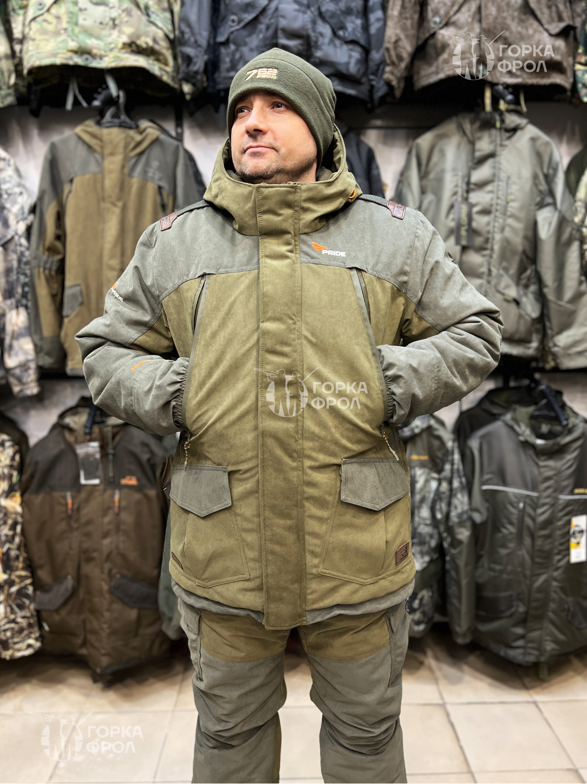 Костюм зимний PRIDE Магнум -45°C, полукомбинезон, Исландия, хаки