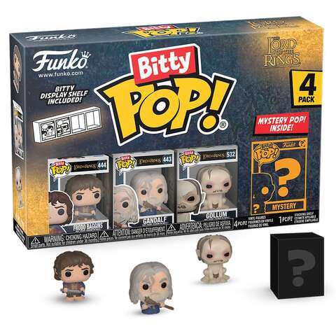 Funko Bitty POP! LOTR Frodo Baggins+Gandalf+Gollum+Mystery (1 of 4) 4PK