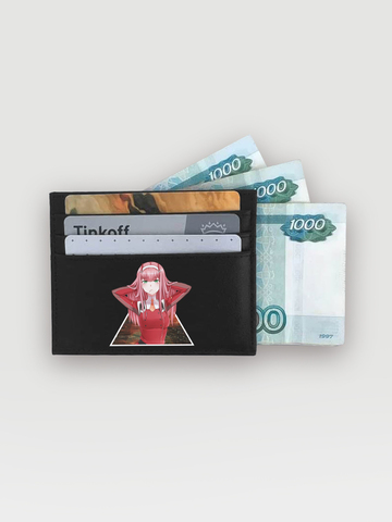 Кардхолдер с отделом под купюры "Аниме" черный