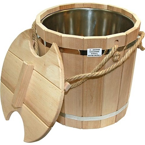 Запарник из ольхи с крышкой, 16 л - 3