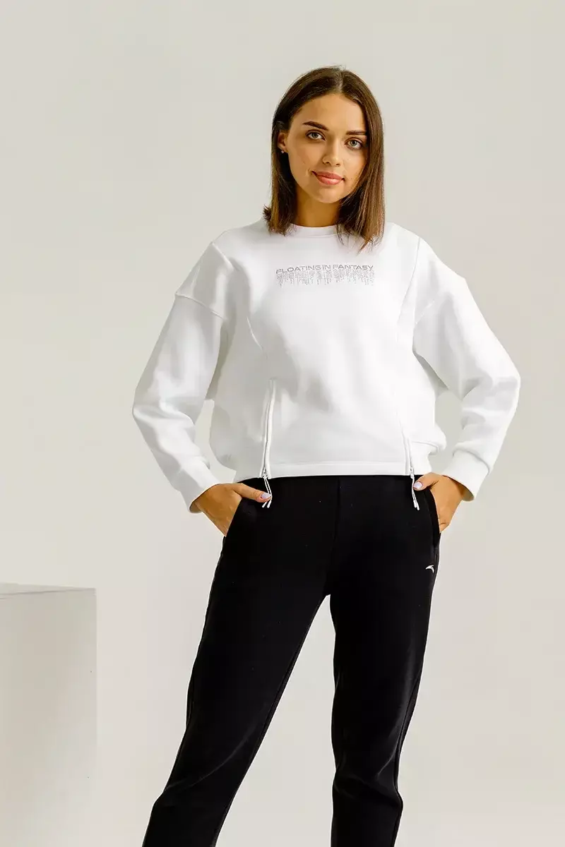 Женский свитшот Anta Sweetshirt Snow белый - 4