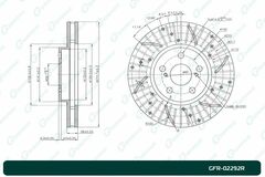 Диск тормозной перфорированный вентилируемый G-brake GFR-02292R правый