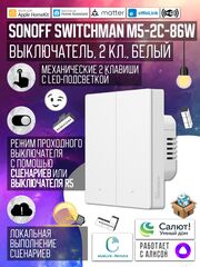 Умный WiFi (Matter) выключатель Sonoff M5-2C-86W (Работает с Яндекс Алисой)