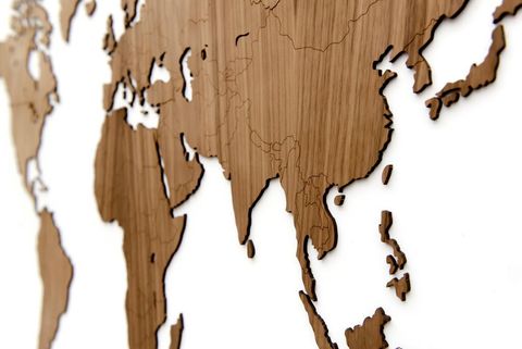 Карта мира Wall Decoration EXCLUSIVE 180x108 cm (Американский Орех)