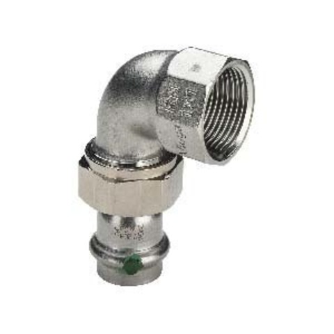 Отвод разъемный 90° с ВР 42х1 1/2 Sanpress Inox, нержавеющая сталь, Viega