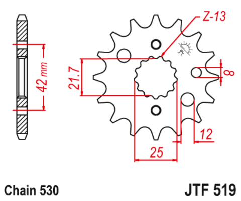 Звезда передняя ведущая Vortex 3521-18 JTF519