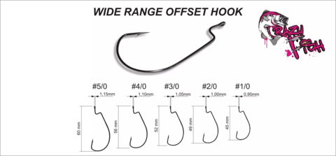 Офсетный крючок Crazy Fish Wide Range Offset Hook №5/0 5 шт/уп продажа от 5 уп.