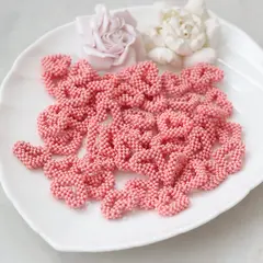 Подвеска Сердце плетёная из бисера, 23*19 мм, розовый, РК076