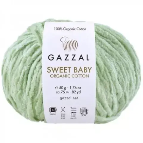 Пряжа Gazzal Sweet Baby Organic Cotton 2606 салат