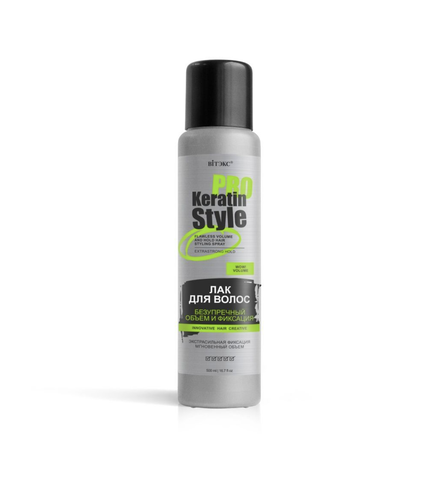 Keratin Pro Style Лак для волос Экстрасильной фиксация Безупречный Доливка 500 мл. Витекс