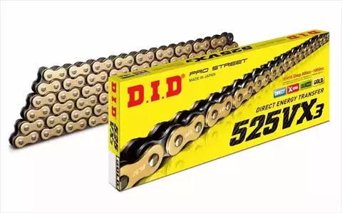 Цепь 525VX3 G&B X-Ring золотая 106