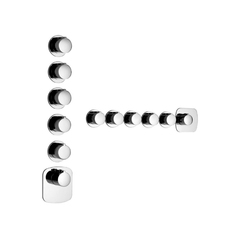 Gessi Tondo 43240#031 Встраиваемый термостат для душа, с 5ю независимыми выходами, верт/гориз установка, (внешние части), цвет: хром фото
