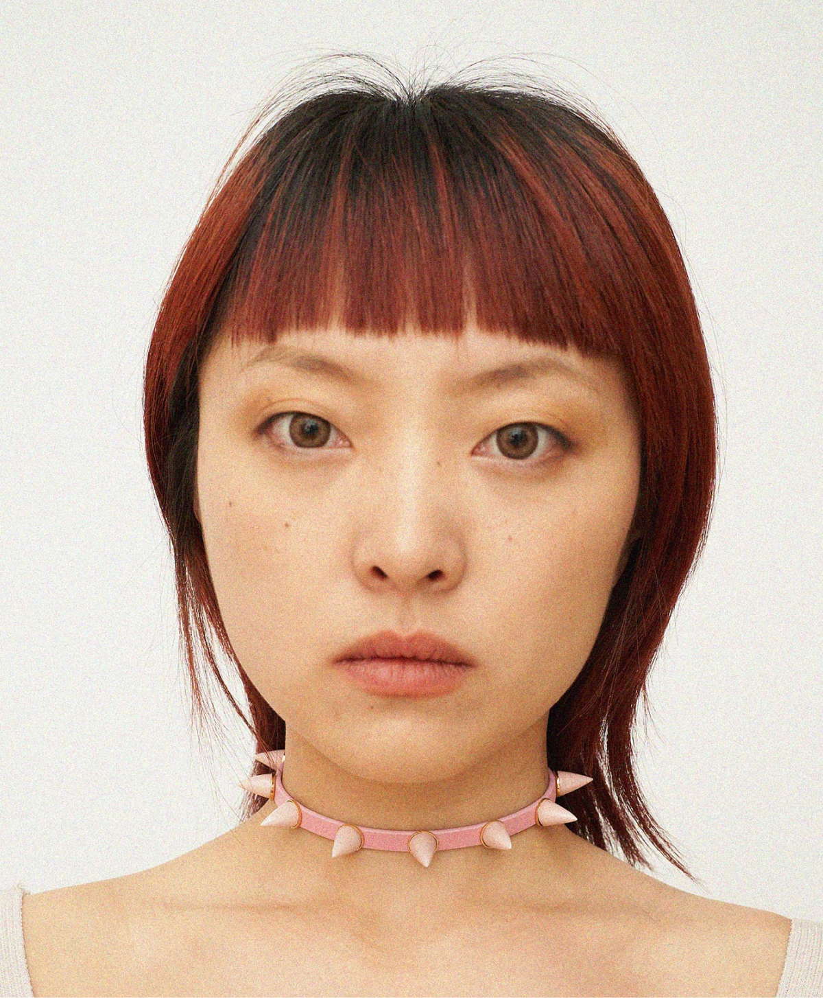 Чокер MINI SPIKE LEATHER PINK