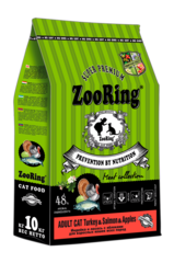 ZooRing ИНДЕЙКА И ЛОСОСЬ С ЯБЛОКАМИ ДЛЯ ВЗРОСЛЫХ КОШЕК ВСЕХ ПОРОД 10 кг