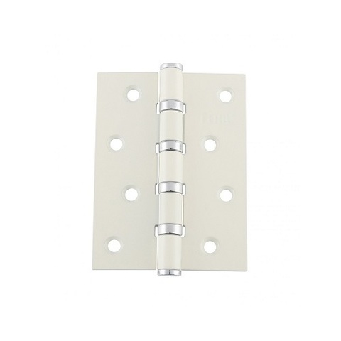 Петля дверная RENZ 4BB 100x75x2,5мм W/CP белый/хром бестящий (1 шт)