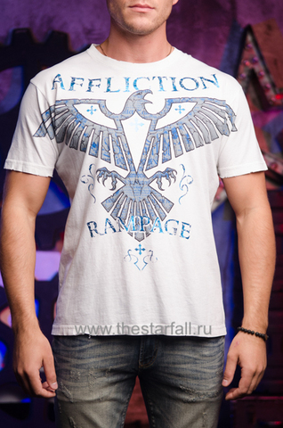Affliction | Футболка мужская Rampage Army White Signature Series A2954W перед