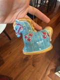 Синяя лошадка-колокольчик из фарфора ручной работы — фото 4
